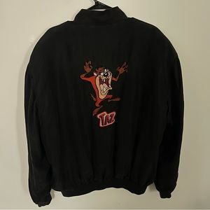 Vintage 1993 Looney Tunes  Taz Embroidered Bomber Jacket Large